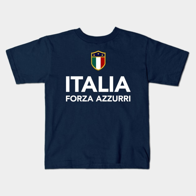 Italia Forza Azzurri Kids T-Shirt by vladocar